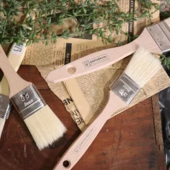 Clearance Cerf Dellier Pinceau plat soie manche bois 40 mm