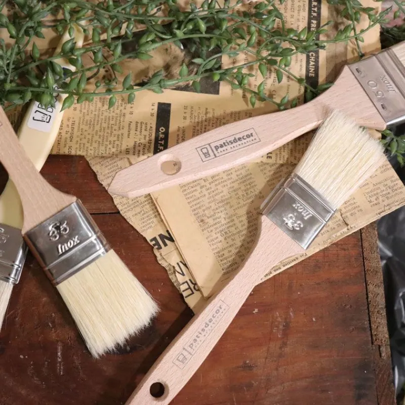 Clearance Cerf Dellier Pinceau plat soie manche bois 25 mm