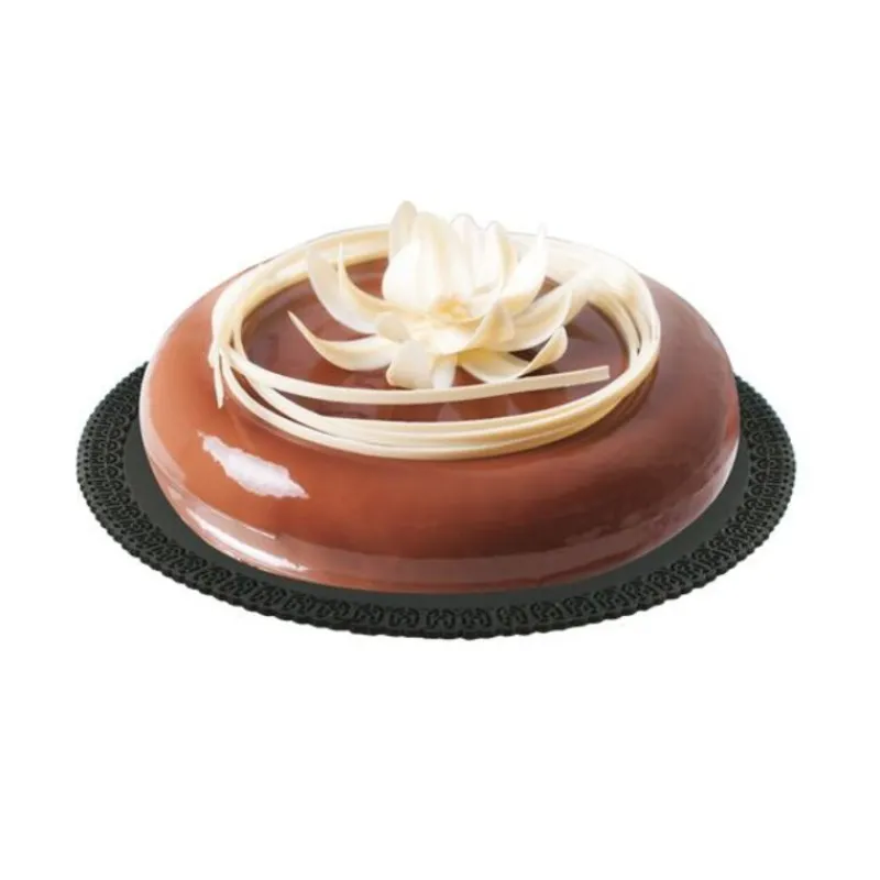 Sale Cerf Dellier Plateau dentelle rond noir