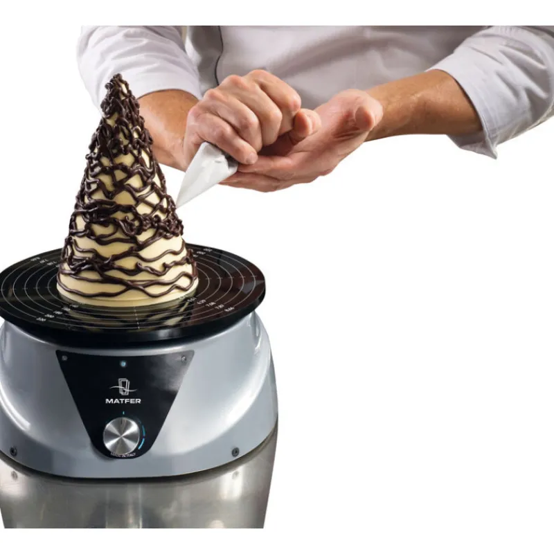 Hot Cerf Dellier Plateau tournant électrique de 1 à 80 tours/minute 24x12 cm