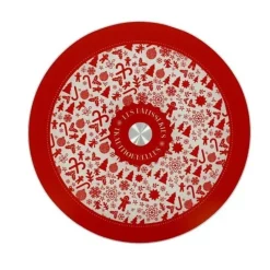 Discount Cerf Dellier Plateau tournant verre Noël 28 cm