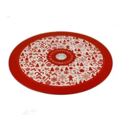 Discount Cerf Dellier Plateau tournant verre Noël 28 cm