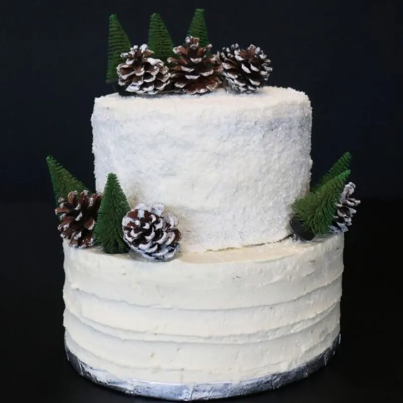 New Cerf Dellier Pommes de pin givrées sur pique (x30)