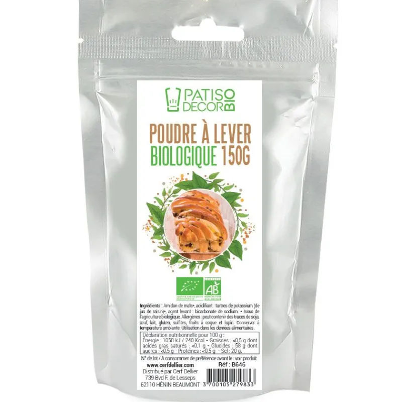 Sale Cerf Dellier Poudre à lever Bio 150 g - DDM 12/24