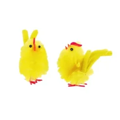 Hot Cerf Dellier Poussin de pâques jaune à crête (x3)