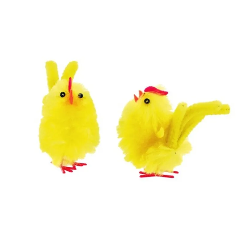 Hot Cerf Dellier Poussin de pâques jaune à crête (x3)