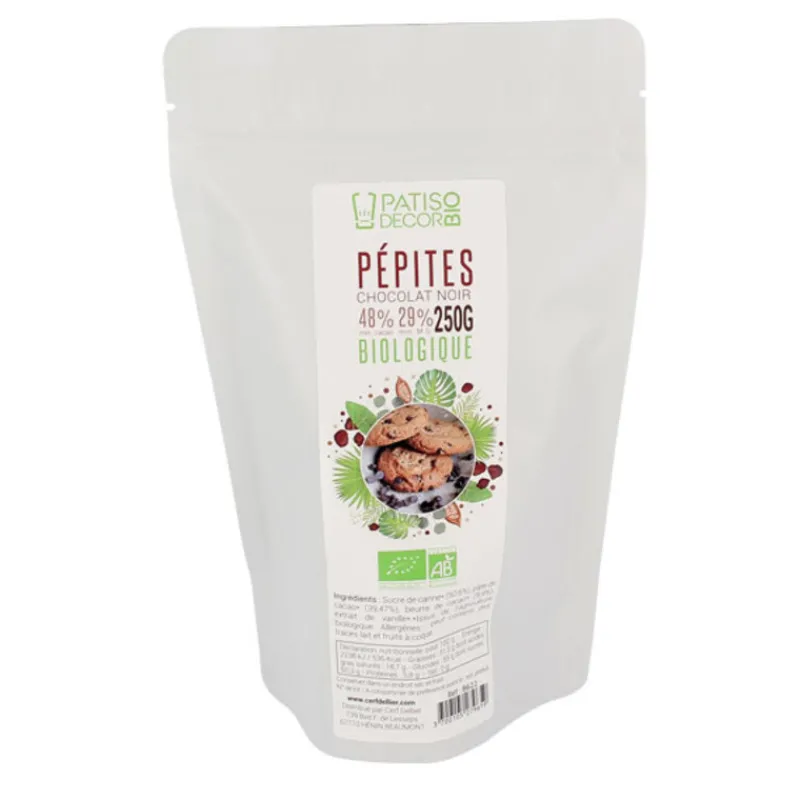 Hot Cerf Dellier Pépites de chocolat noir Bio 60 % - 250 g - DDM 01/25