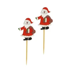 Sale Cerf Dellier Père Noël avec hotte sur pique (x50)