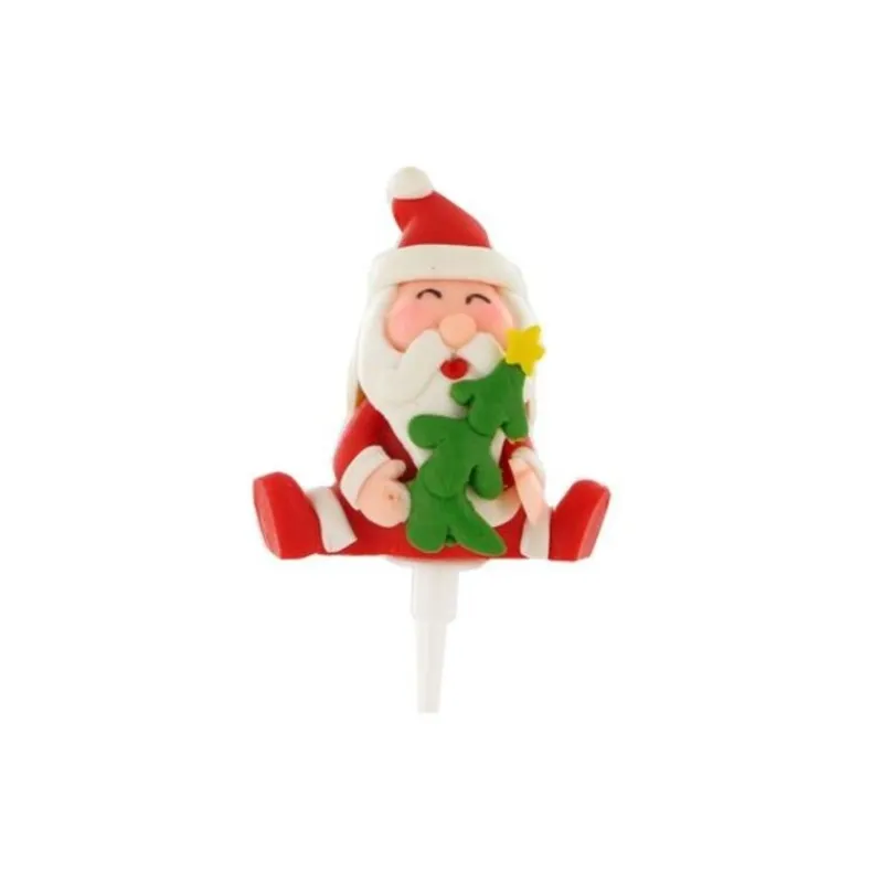 Cerf Dellier Père Noël et Sapin sur pique