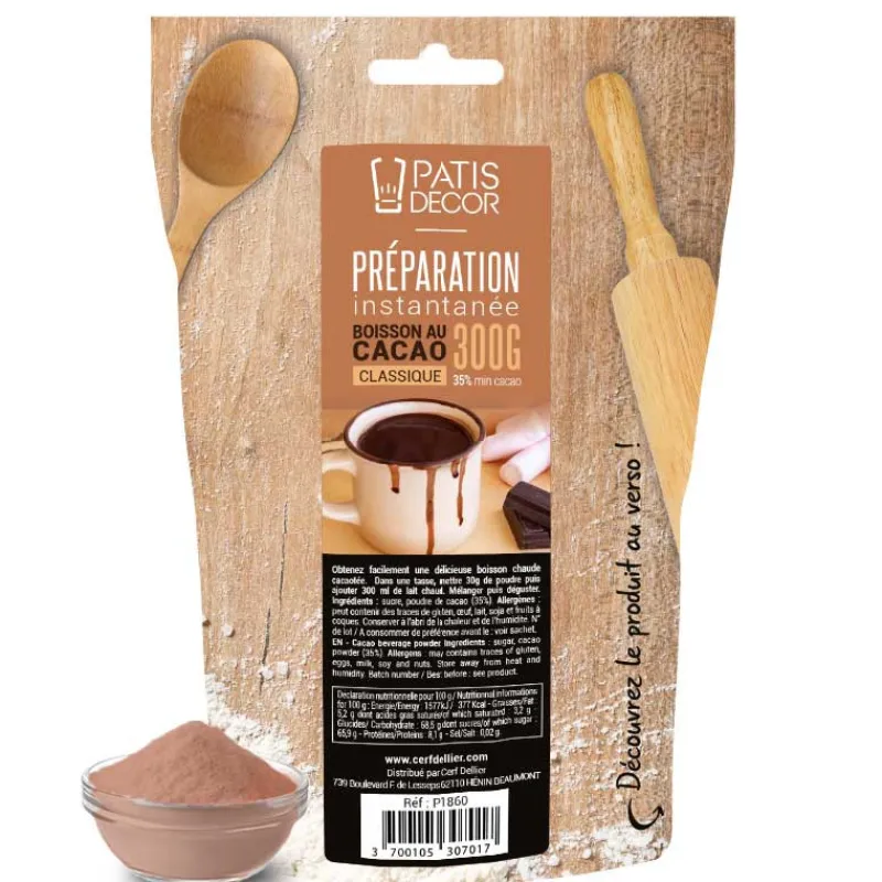 Cerf Dellier Préparation instantanée pour boisson au cacao - 300 g