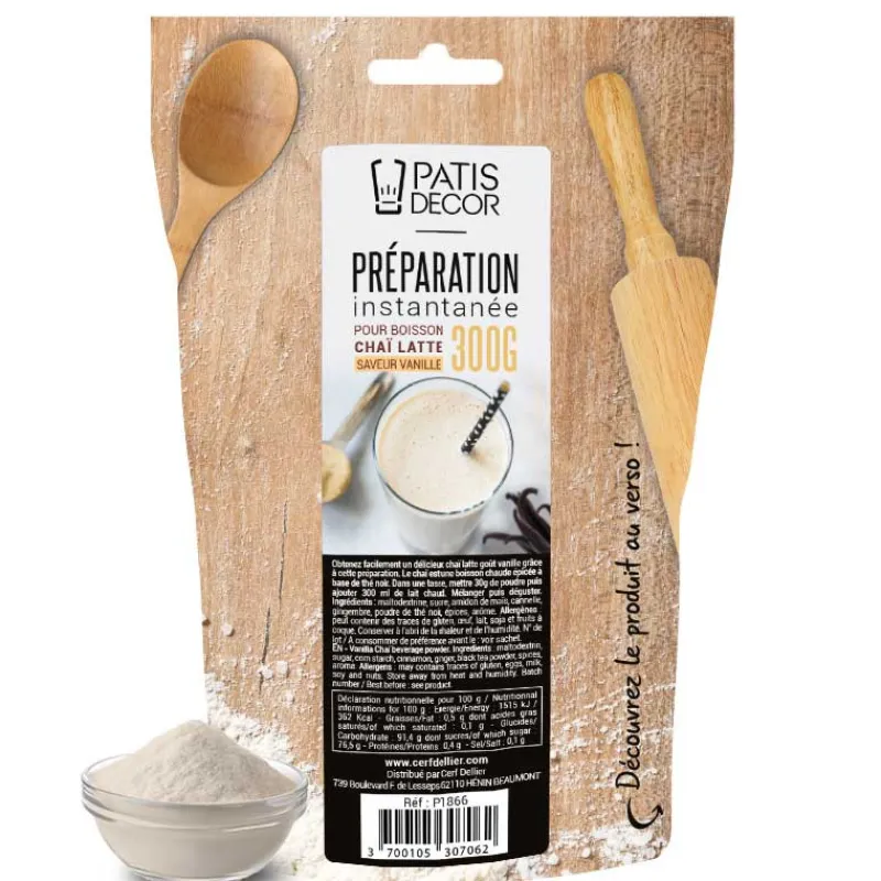 Hot Cerf Dellier Préparation instantanée pour boisson Chaï Latte saveur vanille - 300 g