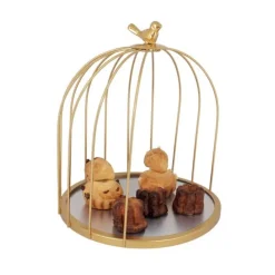Outlet Cerf Dellier Présentoir cage à oiseaux doré 25 cm