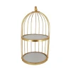 Online Cerf Dellier Présentoir cage à oiseaux doré 2 étages 20 cm