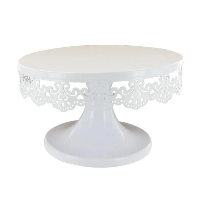 Hot Cerf Dellier Présentoir gâteau blanc broderie Ø 18 cm