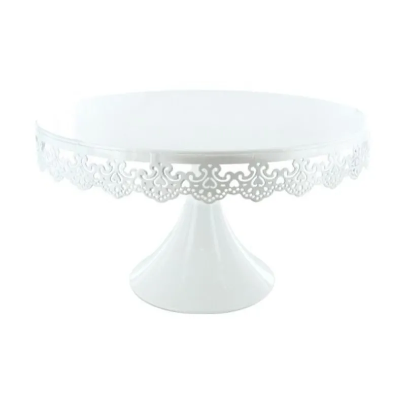 Hot Cerf Dellier Présentoir gâteau blanc broderie Ø 30 cm