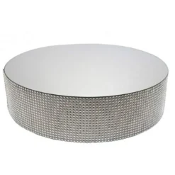 Hot Cerf Dellier Présentoir gâteau effet miroir et contour en strass 20 cm