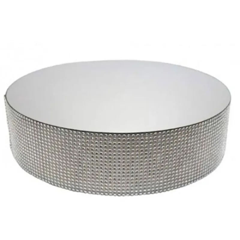 Hot Cerf Dellier Présentoir gâteau effet miroir et contour en strass 20 cm