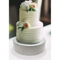 Discount Cerf Dellier Présentoir gâteau effet miroir et contour en strass 30 cm