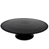 Sale Cerf Dellier Présentoir gâteau en céramique noir cannelé Ø 30 cm