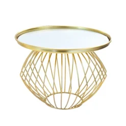 Sale Cerf Dellier Présentoir gâteau miroir pied boule doré ø 21 cm