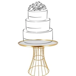 Hot Cerf Dellier Présentoir gâteaux miroir doré 25 cm