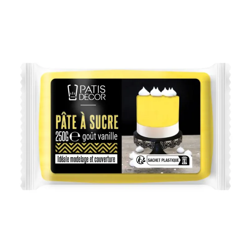 Hot Cerf Dellier Pâte à sucre jaune 250 g