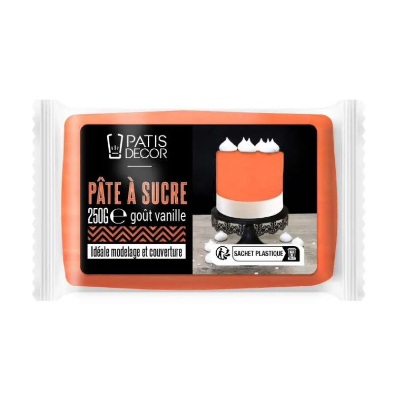 Cerf Dellier Pâte à sucre orange 250 g