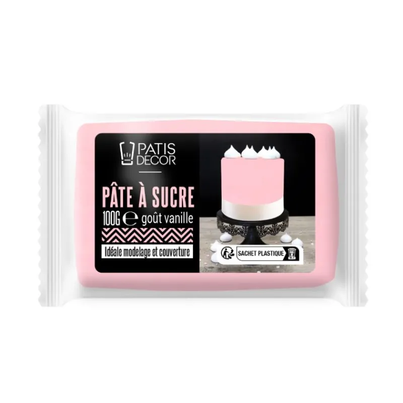 Discount Cerf Dellier Pâte à sucre rose pastel 100 g - DDM 07/24