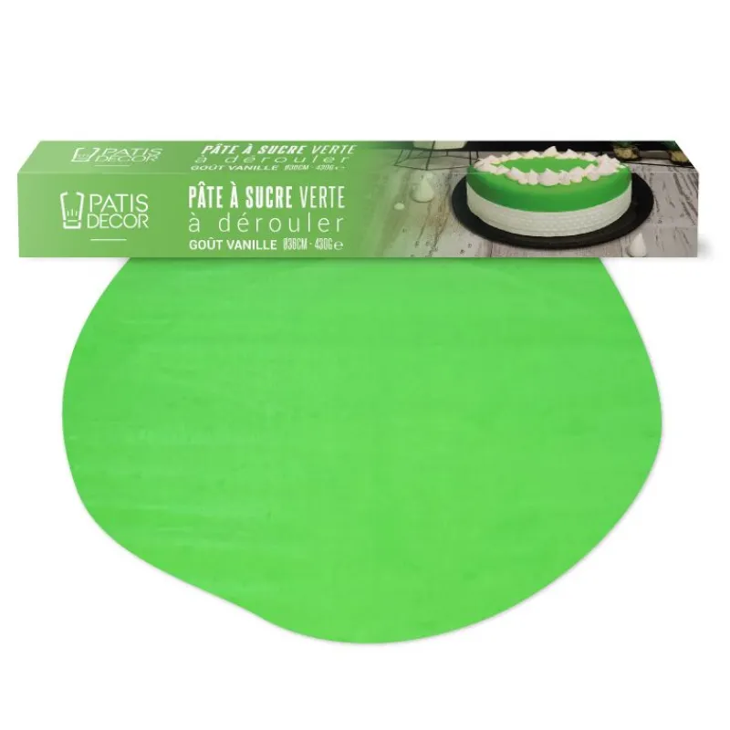 Sale Cerf Dellier Pâte à sucre verte étalée - DDM 11/24