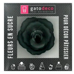 Cerf Dellier Rose noire en pastillage 9 cm