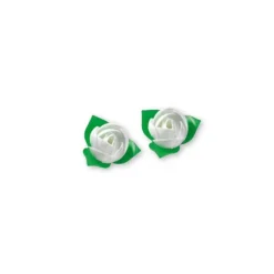 Cerf Dellier Roses blanches avec feuilles x10