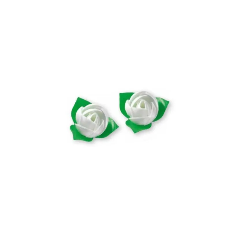 Cerf Dellier Roses blanches avec feuilles x10