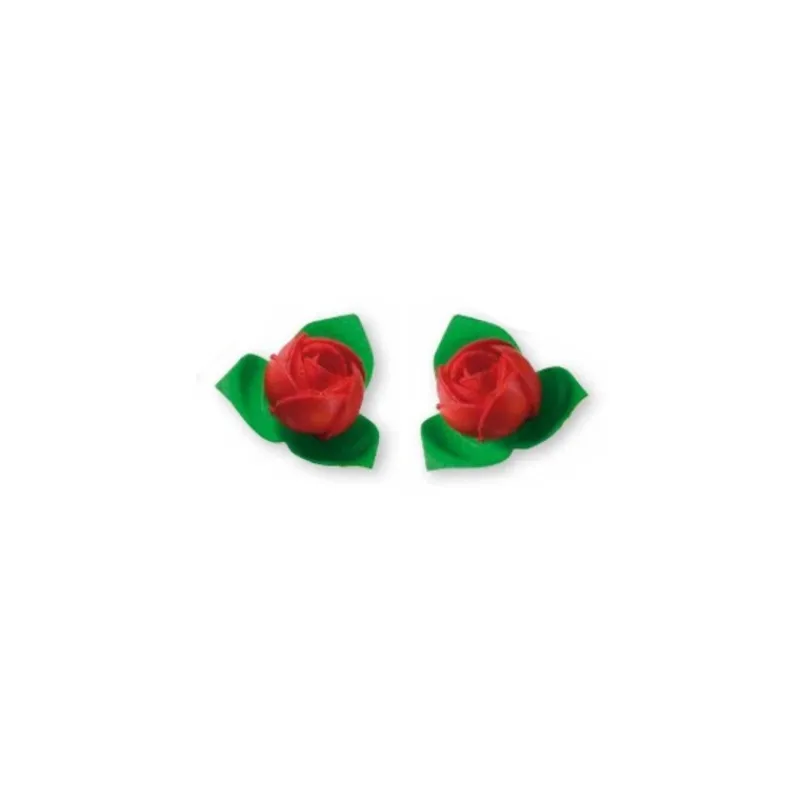 Cerf Dellier Roses rouges avec feuilles (x10)