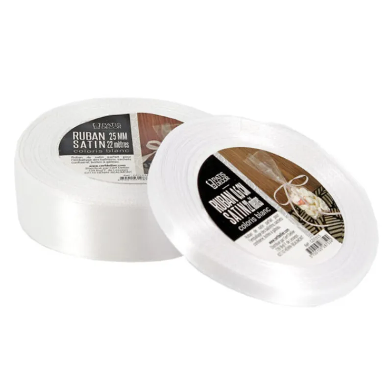 Sale Cerf Dellier Ruban blanc satin (22 m)