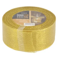 Sale Cerf Dellier Ruban doré pailleté 38 mm (22 m)