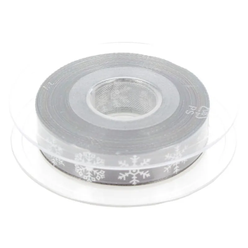 Online Cerf Dellier Ruban Flocons gris 15 mm (20 m)