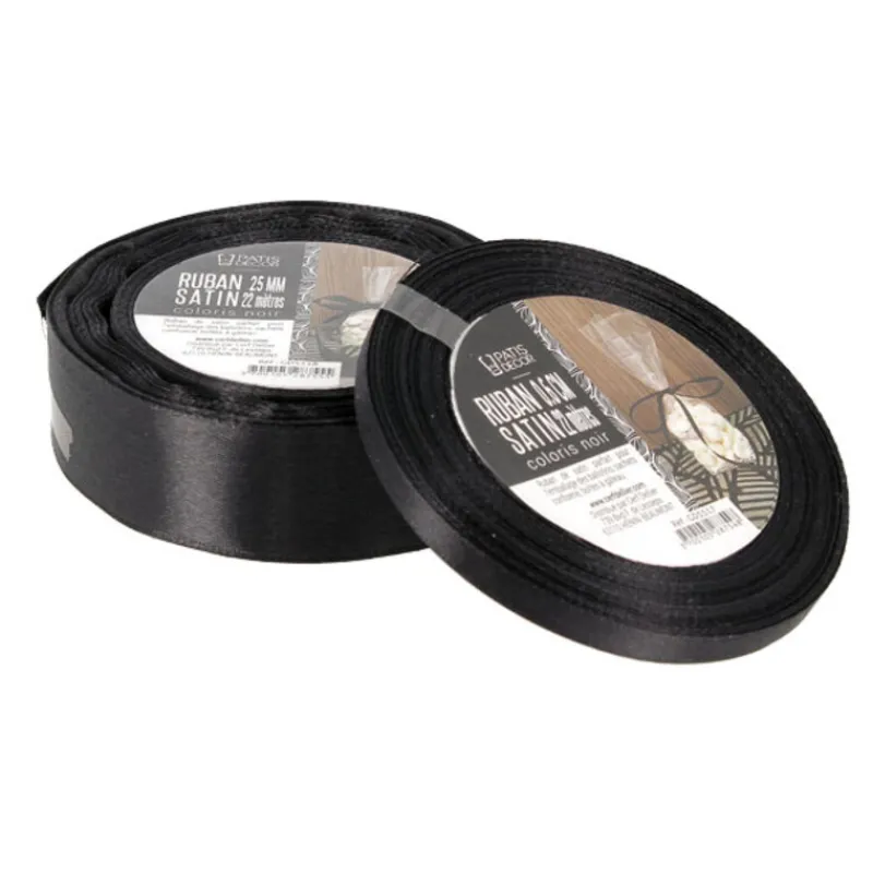 Outlet Cerf Dellier Ruban noir satin (22 m)