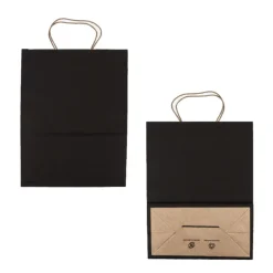 Best Cerf Dellier Sac en papier noir - 25x12x33 cm