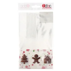 Clearance Cerf Dellier Sachets bonbons Pains d'épices + liens - 14 x 23 cm (x 10)