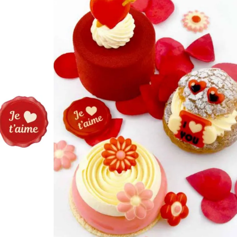 Clearance Cerf Dellier Sceau chocolat blanc Je t'aime + coeur (x70)