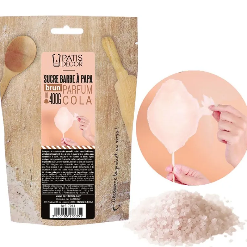 Sale Cerf Dellier Sucre barbe à papa Cola 400 g