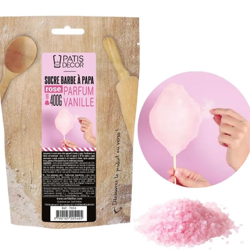 Outlet Cerf Dellier Sucre barbe à papa Vanille 400 g