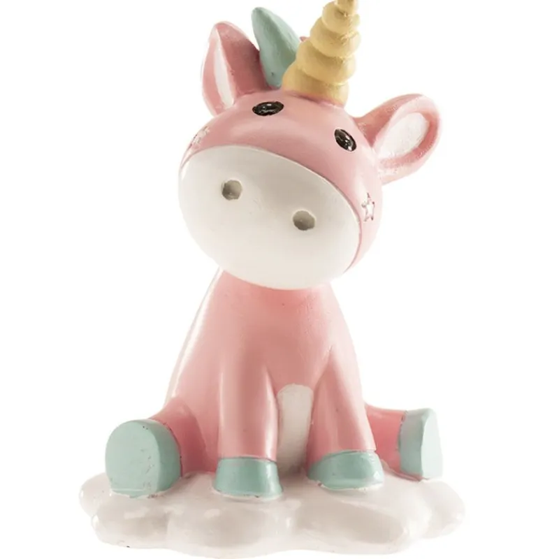Outlet Cerf Dellier Sujet de baptême licorne rose 10 cm