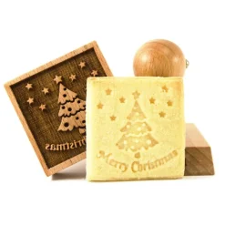 Discount Cerf Dellier Tampon à biscuit bois Merry Christmas