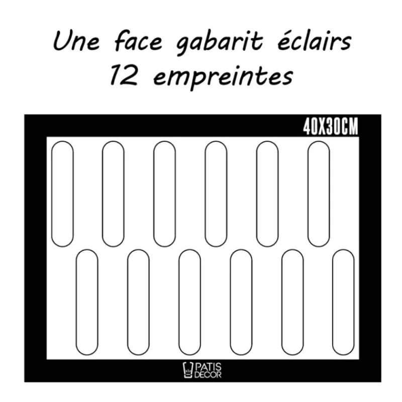 Cerf Dellier Tapis de cuisson silicone spécial macarons & éclairs 40 x 30 cm