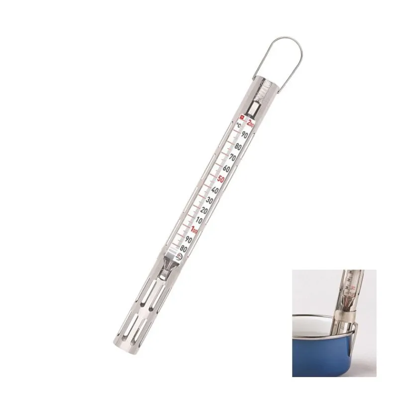 Cerf Dellier Thermomètre confiseur gaine inox +80 +200°C avec crochet