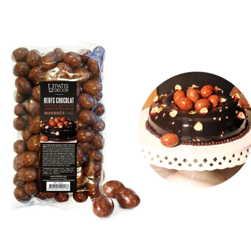 New Cerf Dellier Œufs en chocolat fourrés marbrés 1 kg - DDM 10/24